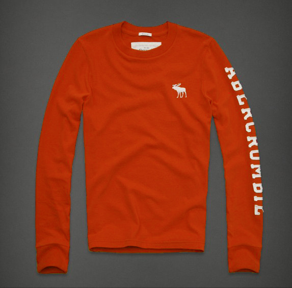 Abercrombie Fitch Hombres De Cuello Redondo Largo Remera AF5955